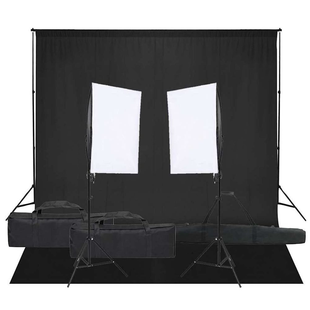 vidaXL Photo Studio Set with Lighting and Backdrop