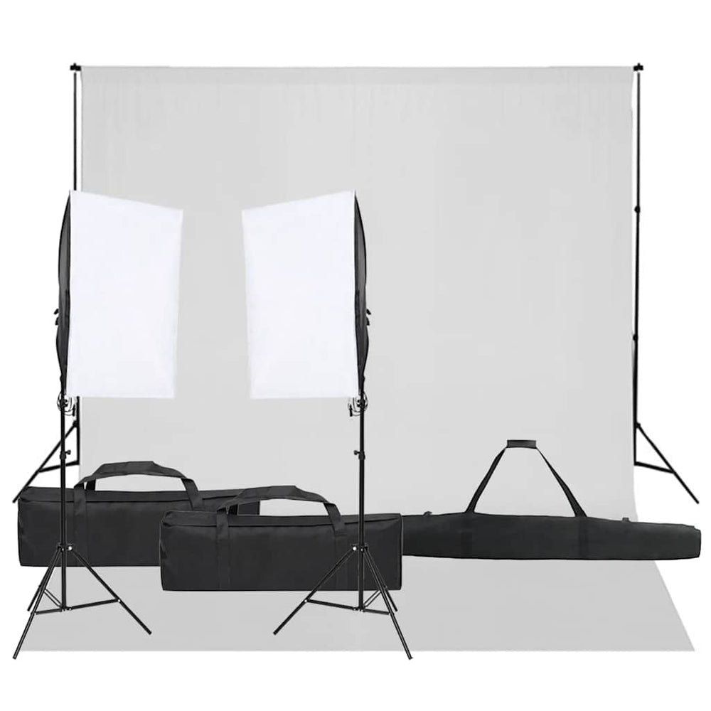 vidaXL Photo Studio Set with Lighting and Backdrop