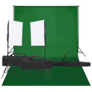 vidaXL Photo Studio Set with Lighting and Backdrop