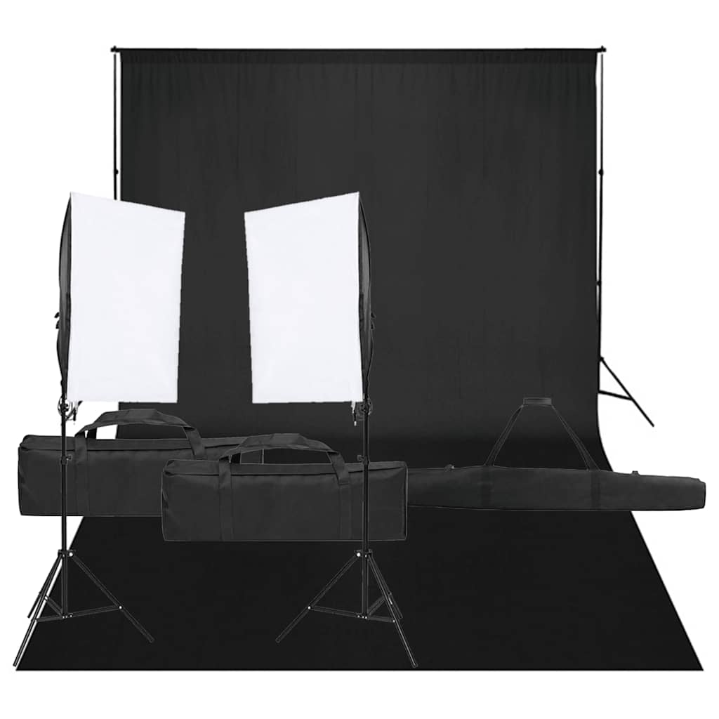 vidaXL Photo Studio Set with Lighting and Backdrop