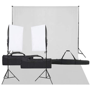 vidaXL Photo Studio Set with Lighting and Backdrop