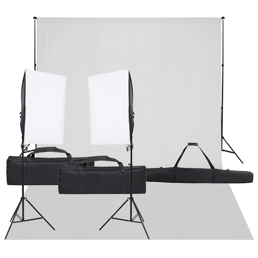 vidaXL Photo Studio Set with Lighting and Backdrop