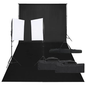 vidaXL Photo Studio Set with Lighting and Backdrop