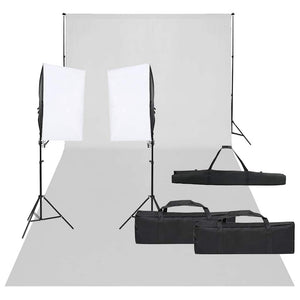 vidaXL Photo Studio Set with Lighting and Backdrop