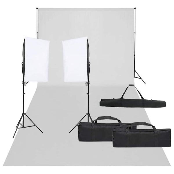 vidaXL Photo Studio Set with Lighting and Backdrop