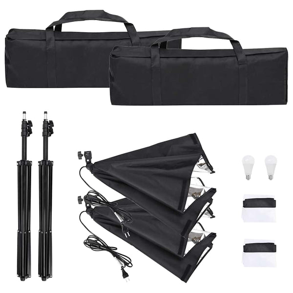 vidaXL Photo Studio Set with Lighting and Backdrop