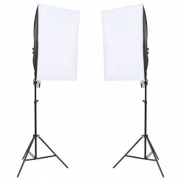 vidaXL Photo Studio Kit with Lights, Background, and Reflector