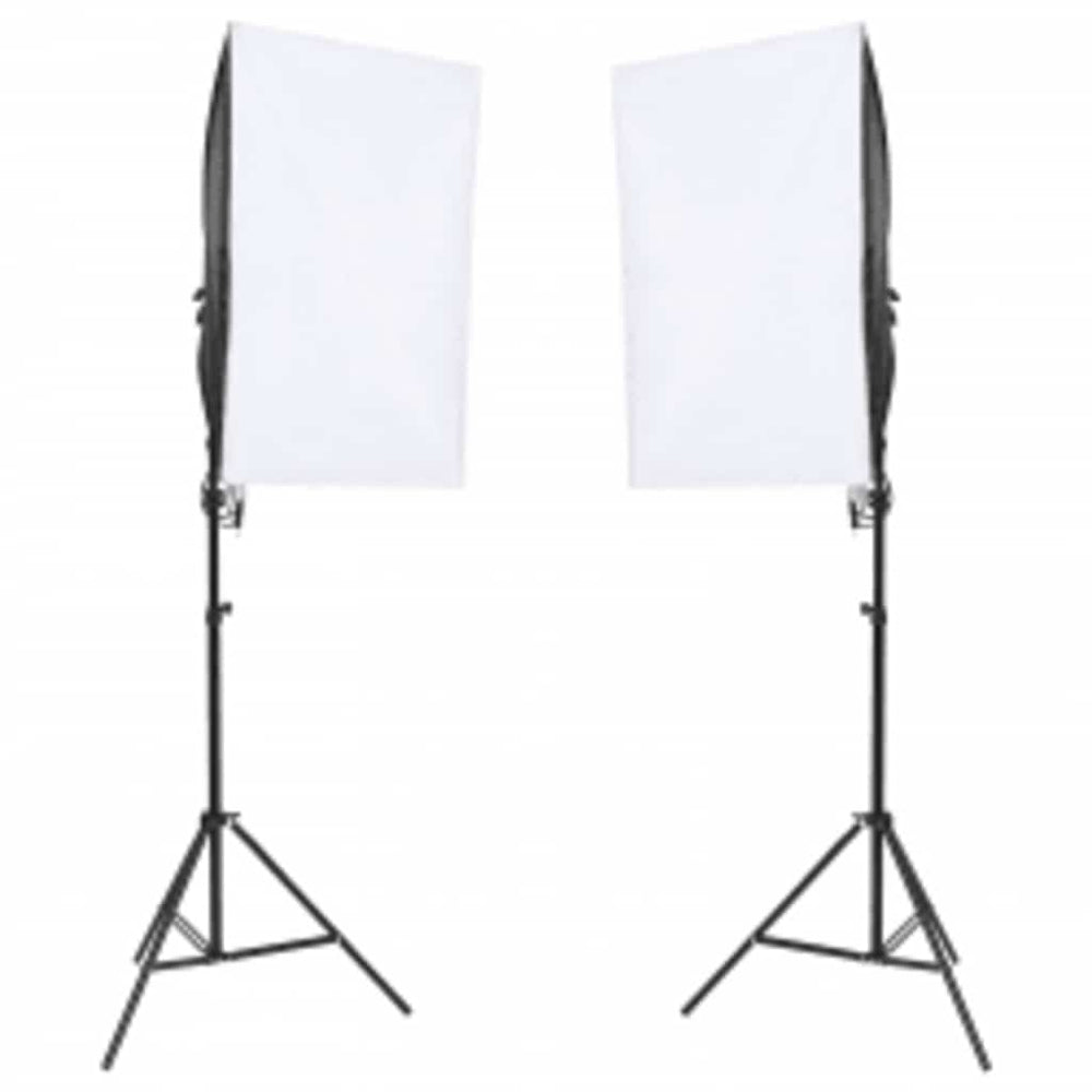 vidaXL Photo Studio Kit with Lights, Background, and Reflector