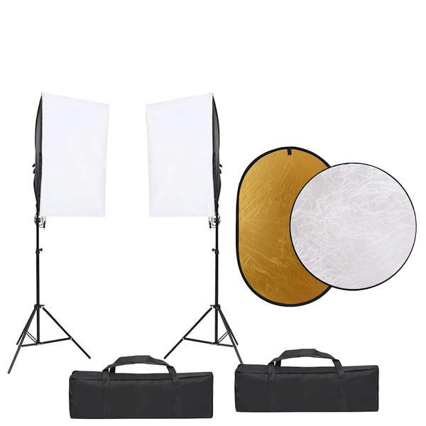 vidaXL Photo Studio Set with Lighting and Reflector