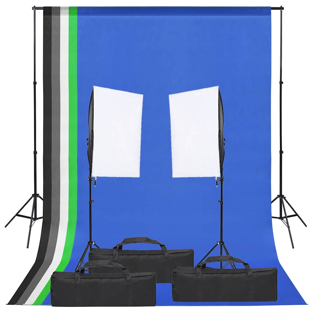 vidaXL Photo Studio Set with Lighting and Backdrop