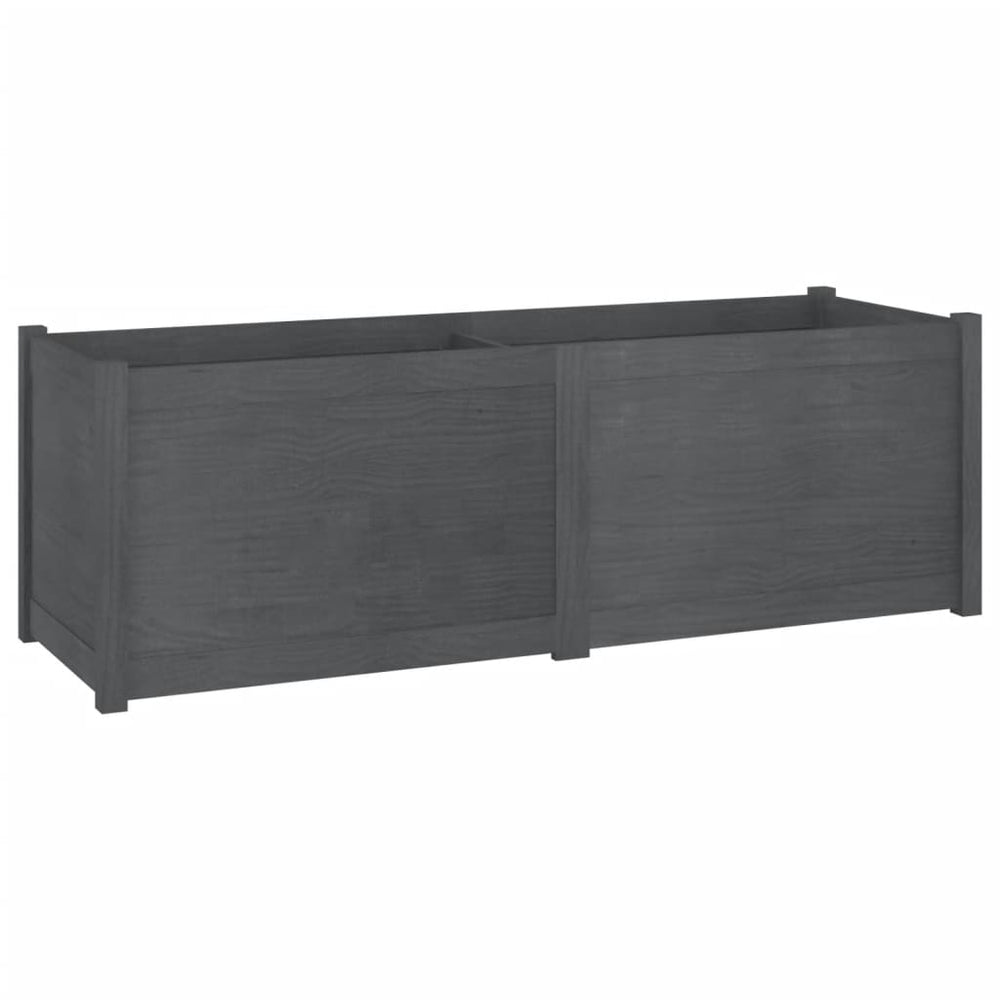 Grauer Pflanzkübel 150x50x50cm Kiefer Massivholz