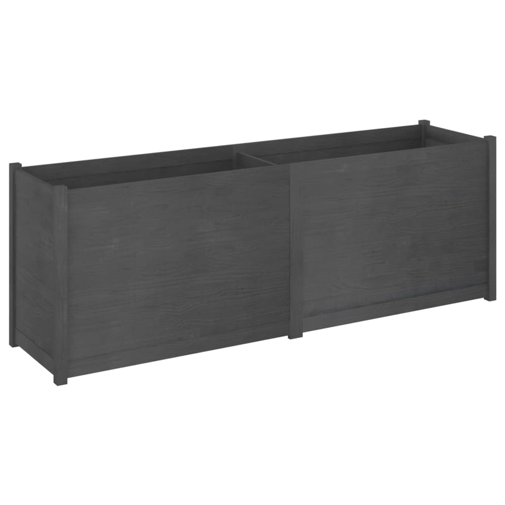 Grauer Pflanzkübel 200x50x70 cm Kiefer Massivholz