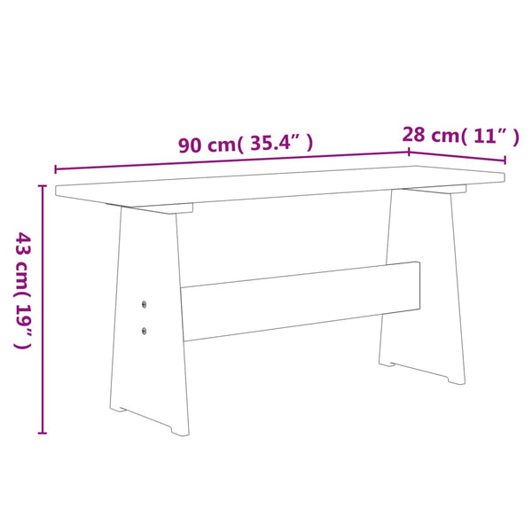 vidaXL 3-Piece Corner Bench Dining Set REINE White Solid Pine Wood