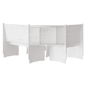 vidaXL 3-Piece Corner Bench Dining Set REINE White Solid Pine Wood