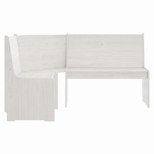 vidaXL 3-Piece Corner Bench Dining Set REINE White Solid Pine Wood
