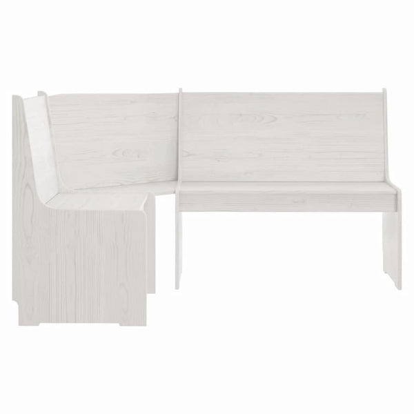 vidaXL 3-Piece Corner Bench Dining Set REINE White Solid Pine Wood