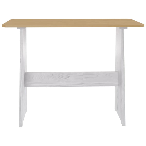 vidaXL 3-Piece Corner Bench Set REINE Honey Brown White Solid Pine Wood