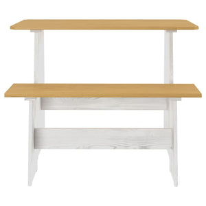 vidaXL 3-Piece Corner Bench Set REINE Honey Brown White Solid Pine Wood