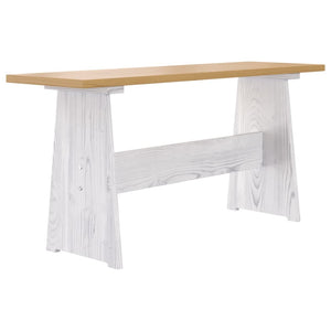 vidaXL 3-Piece Corner Bench Set REINE Honey Brown White Solid Pine Wood