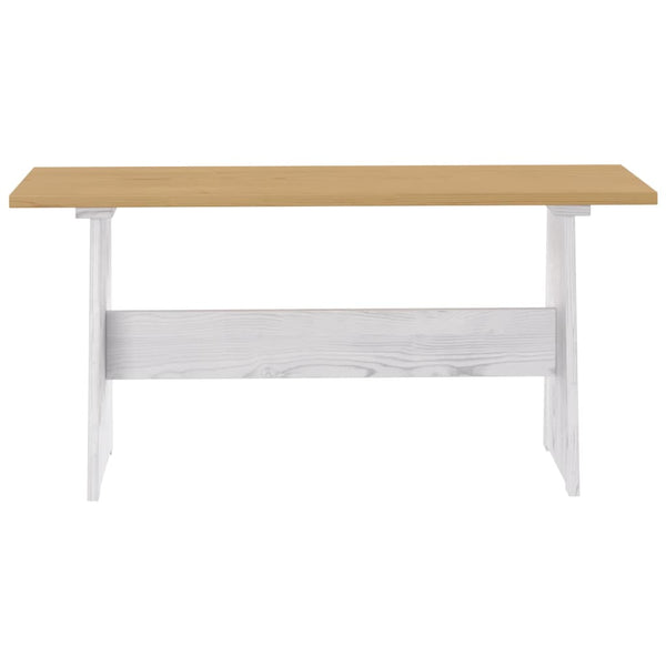 vidaXL 3-Piece Corner Bench Set REINE Honey Brown White Solid Pine Wood