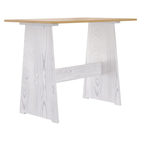 vidaXL 3-Piece Corner Bench Set REINE Honey Brown White Solid Pine Wood
