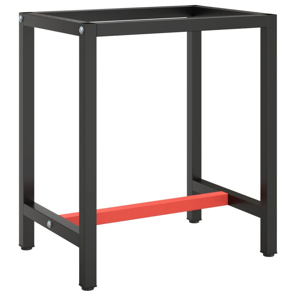 vidaXL Workbench Frame Matte Black and Matte Red 70x50x79 cm Metal