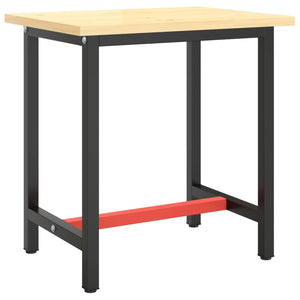 vidaXL Workbench Frame Matte Black and Matte Red 70x50x79 cm Metal