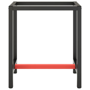 vidaXL Workbench Frame Matte Black and Matte Red 70x50x79 cm Metal