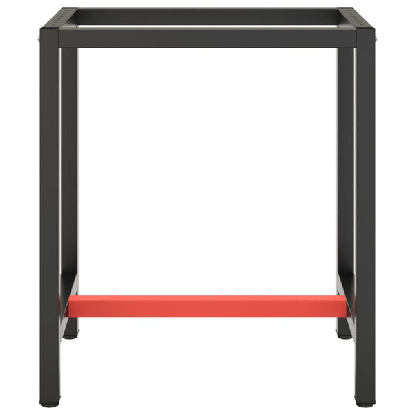 vidaXL Workbench Frame Matte Black and Matte Red 70x50x79 cm Metal
