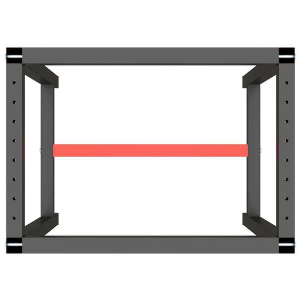 vidaXL Workbench Frame Matte Black and Matte Red 70x50x79 cm Metal