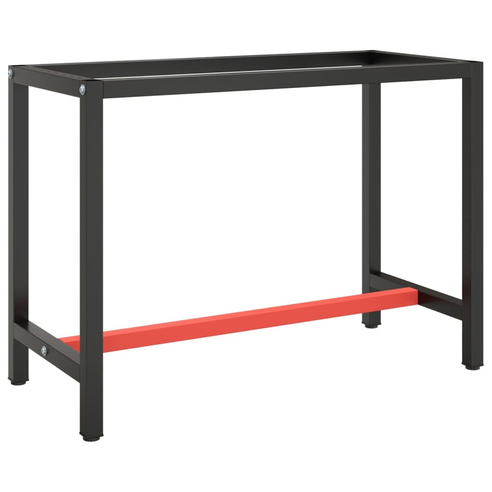 vidaXL Workbench Frame Matte Black and Matte Red 110x50x79 cm Metal