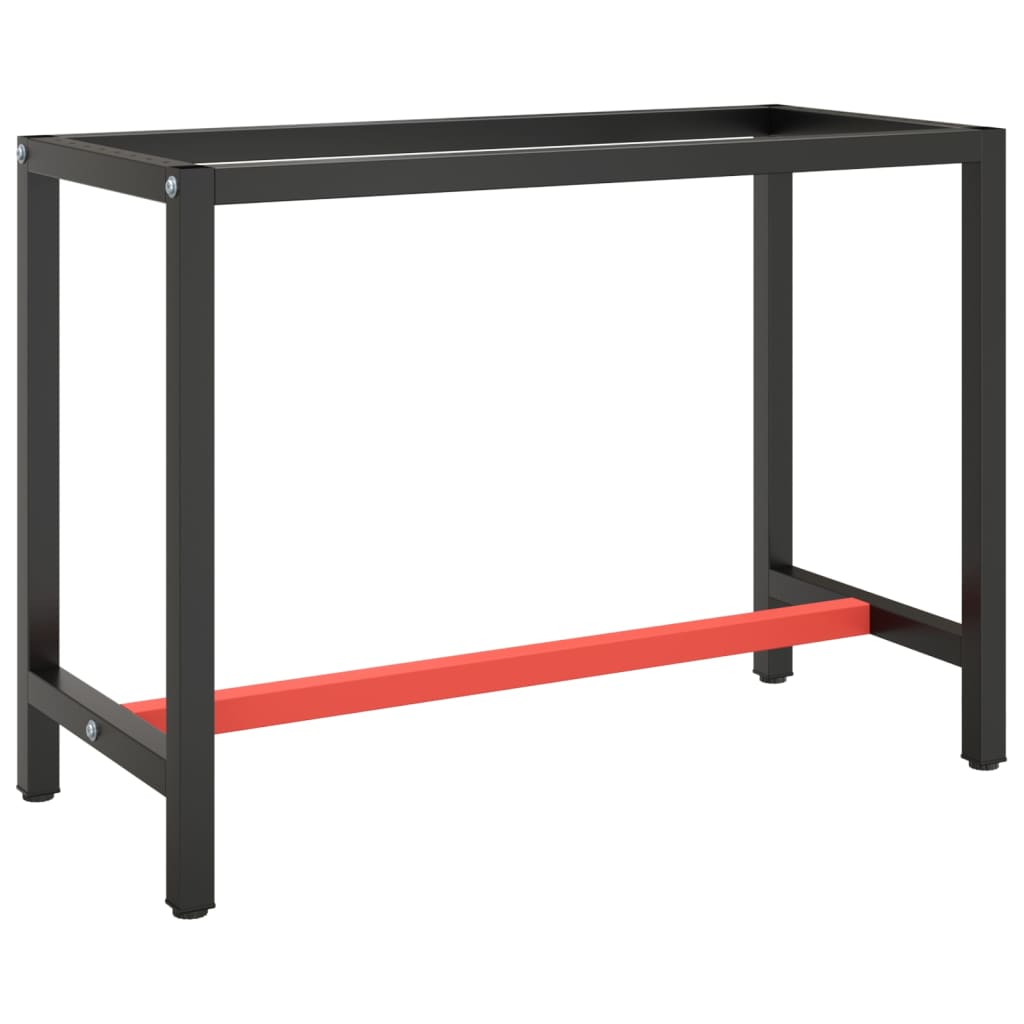 vidaXL Workbench Frame Matte Black and Matte Red 110x50x79 cm Metal