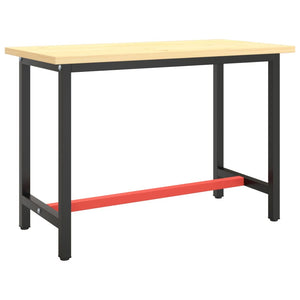 vidaXL Workbench Frame Matte Black and Matte Red 110x50x79 cm Metal