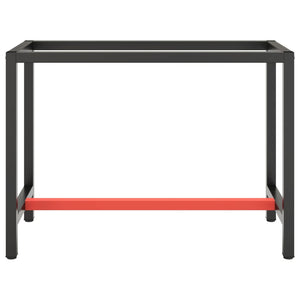 vidaXL Workbench Frame Matte Black and Matte Red 110x50x79 cm Metal