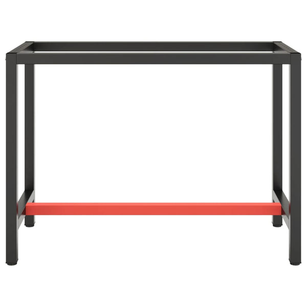 vidaXL Workbench Frame Matte Black and Matte Red 110x50x79 cm Metal