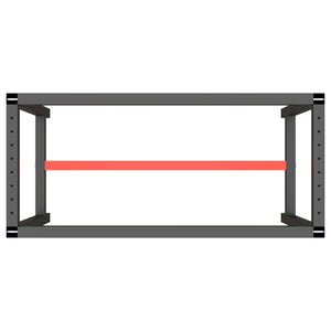 vidaXL Workbench Frame Matte Black and Matte Red 110x50x79 cm Metal