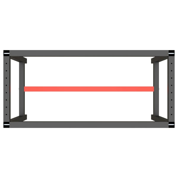 vidaXL Workbench Frame Matte Black and Matte Red 110x50x79 cm Metal