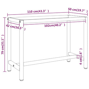 vidaXL Workbench Frame Matte Black and Matte Red 110x50x79 cm Metal