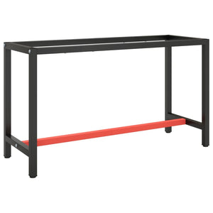 vidaXL Workbench Frame Matte Black and Matte Red 140x50x79 cm Metal