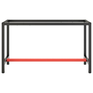vidaXL Workbench Frame Matte Black and Matte Red 140x50x79 cm Metal