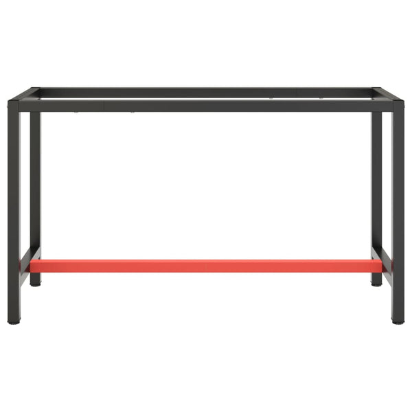 vidaXL Workbench Frame Matte Black and Matte Red 140x50x79 cm Metal