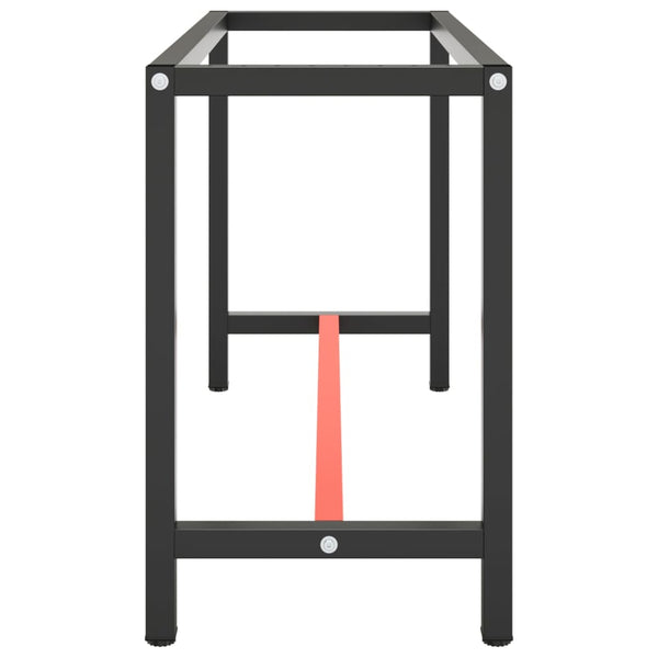 vidaXL Workbench Frame Matte Black and Matte Red 140x50x79 cm Metal