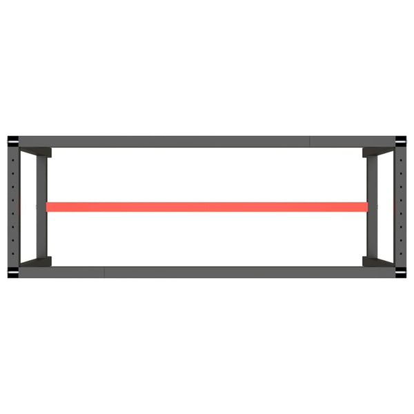 vidaXL Workbench Frame Matte Black and Matte Red 140x50x79 cm Metal