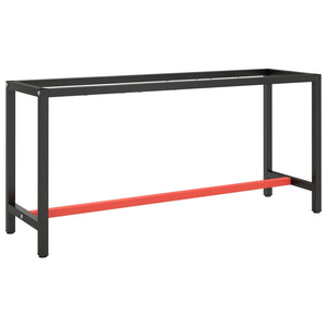 vidaXL Workbench Frame Matte Black and Matte Red 170x50x79 cm Metal