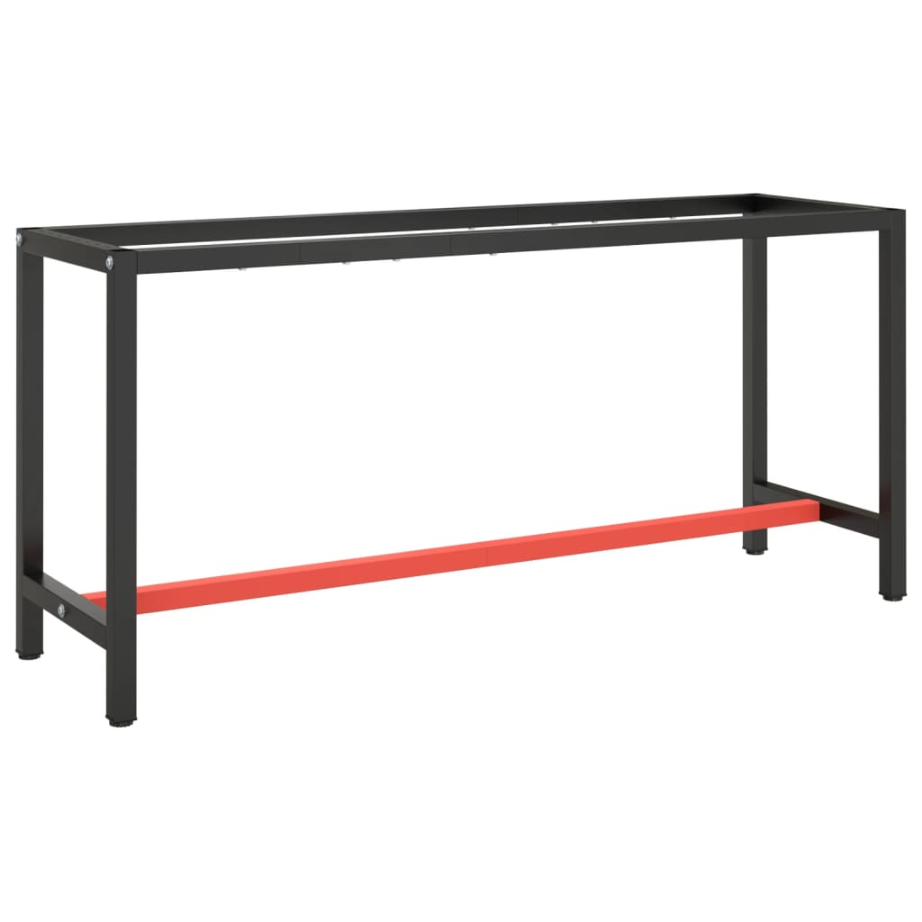 vidaXL Workbench Frame Matte Black and Matte Red 170x50x79 cm Metal