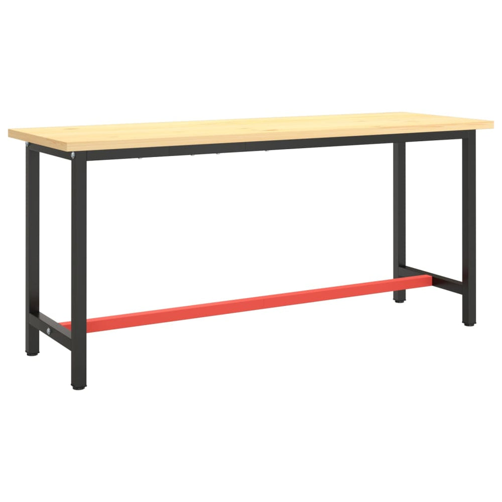 vidaXL Workbench Frame Matte Black and Matte Red 170x50x79 cm Metal