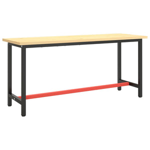 vidaXL Workbench Frame Matte Black and Matte Red 170x50x79 cm Metal