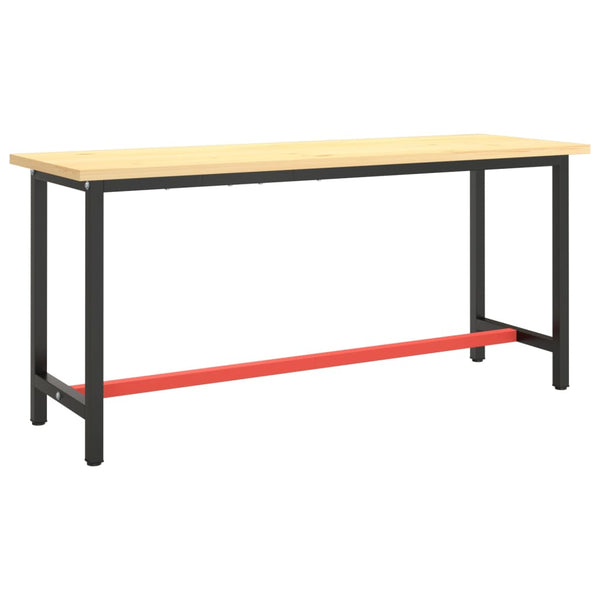 vidaXL Workbench Frame Matte Black and Matte Red 170x50x79 cm Metal