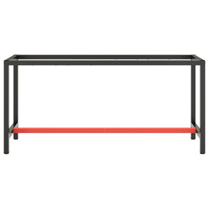 vidaXL Workbench Frame Matte Black and Matte Red 170x50x79 cm Metal