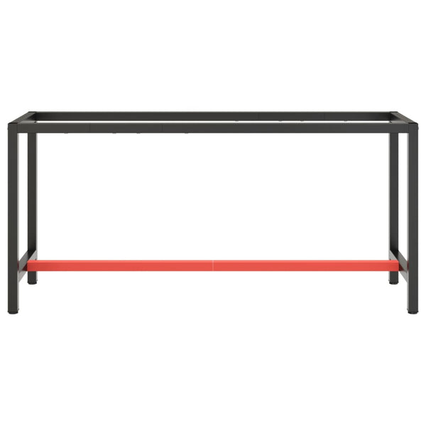 vidaXL Workbench Frame Matte Black and Matte Red 170x50x79 cm Metal